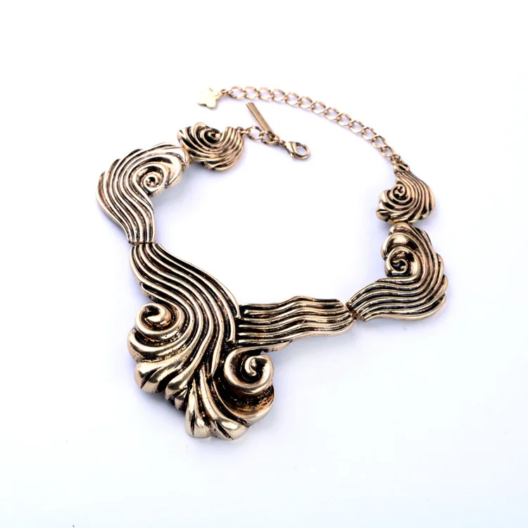 Ожерелье-чокер Винтажный Золотой Цвет для женщин модные массивные длинные