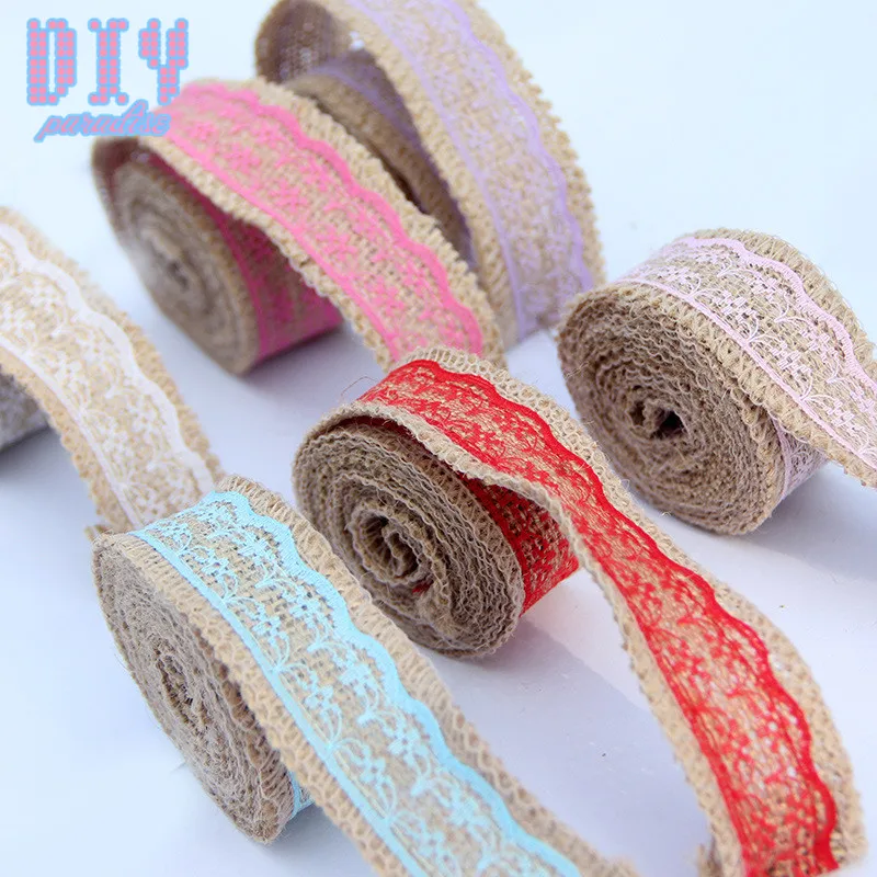 10 м DIY Ручная работа ретро лента из натуральной мешковины кружевная Лента отделка
