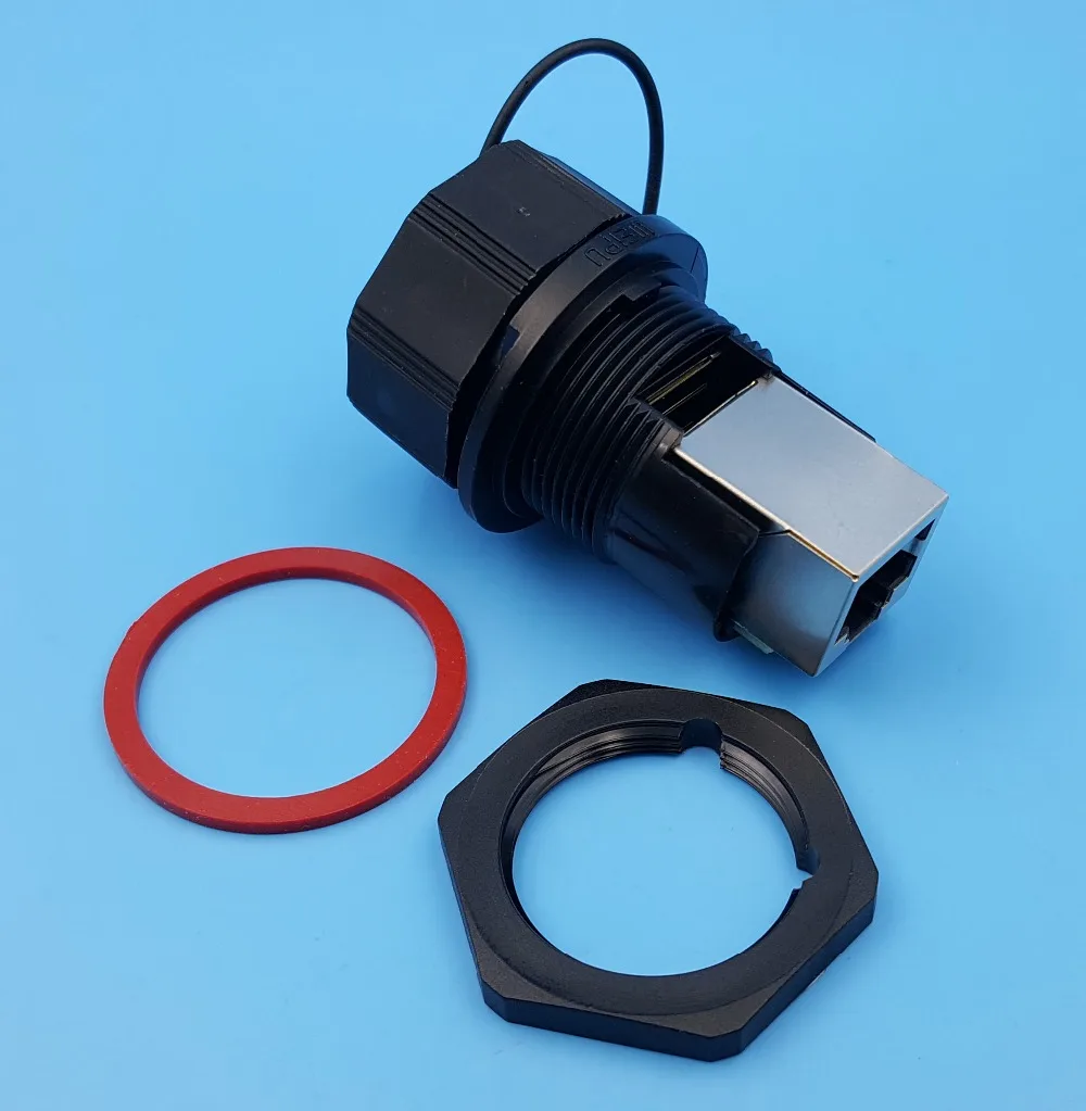 1 комплект черный водонепроницаемый IP67 RJ45 Ethernet разъем Панель Крепление