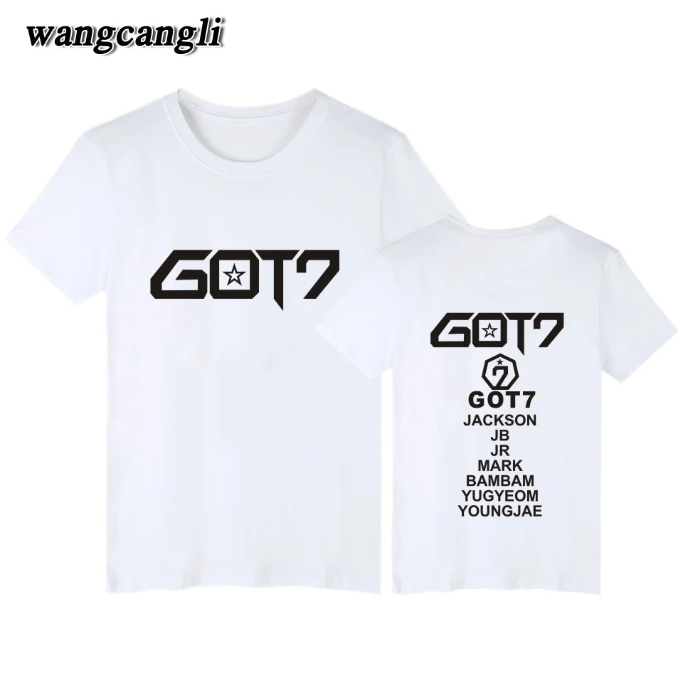 Футболка с принтом KPOP GOT7 для мужчин и женщин летняя рубашка коротким рукавом