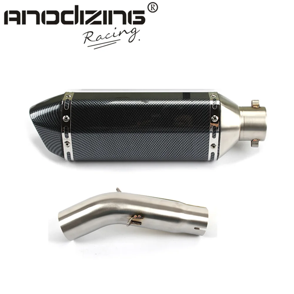 Средняя выхлопная труба мотоцикла круглый глушитель с выхлопом для SUZUKI GSXR600/750 2011