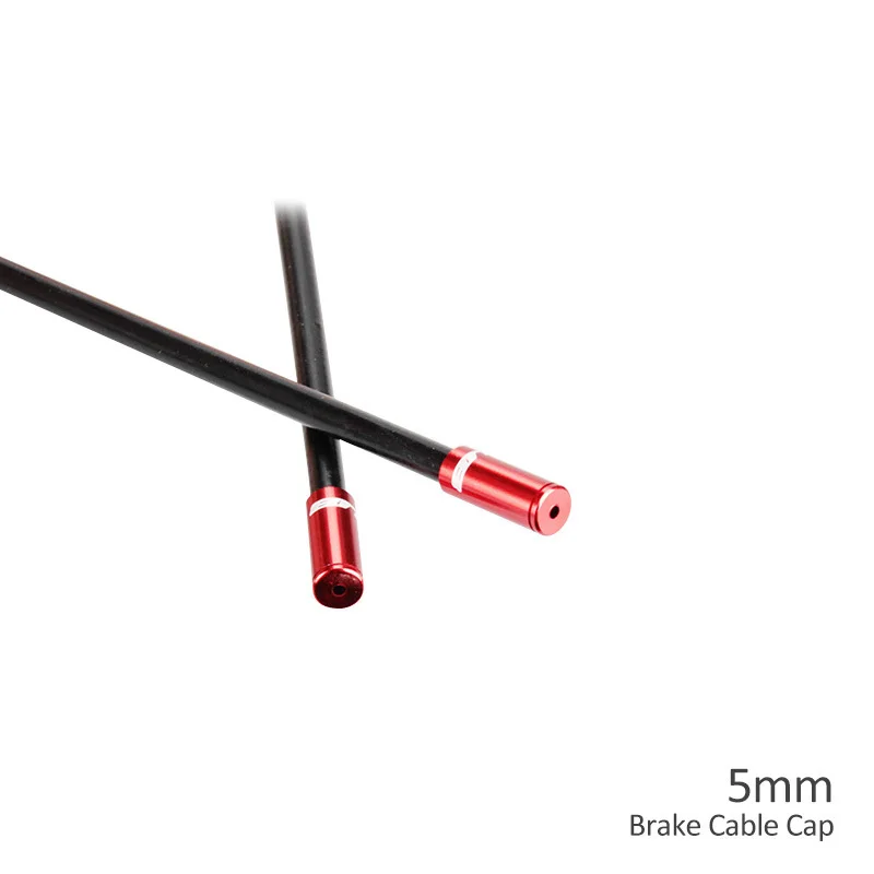 5mm Red GUB 10 шт. 4 мм 5 мм алюминиевый трос переключения тормоза для MTB шоссейного велосипеда красочный кабель велосипедный переключатель тормозной кабель концевой наконечник крышки - Цвет: 5mm Red