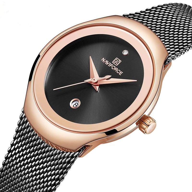 

NAVIFORCE женские часы со стальным ремешком, простые водонепроницаемые кварцевые женские наручные часы, подарок для жены/женщины, 2019