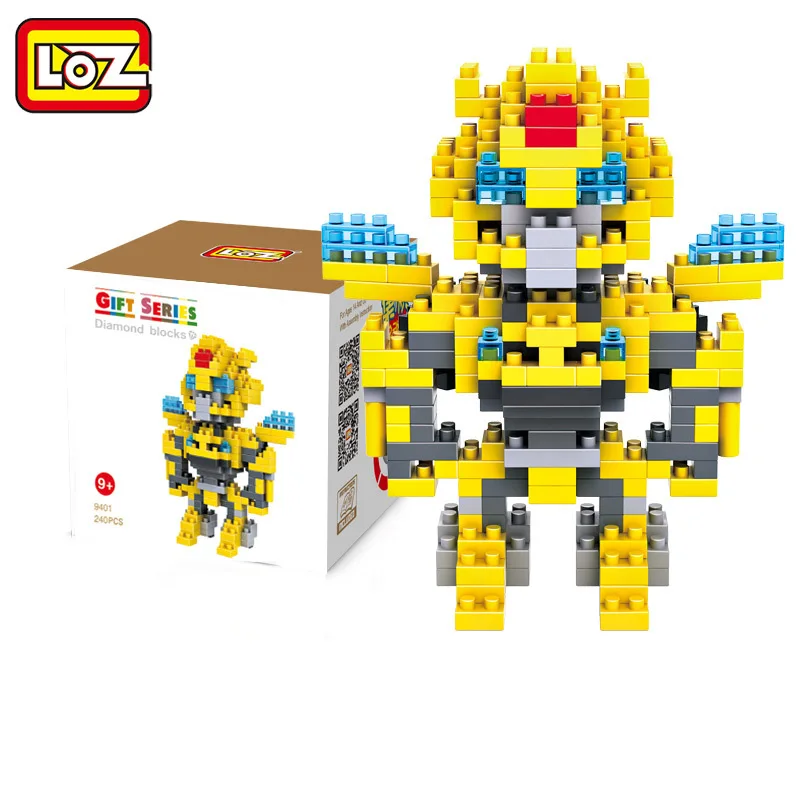 LOZ Diamant Blocs Micro Figure Briques строительный блок Jouets Jaune Robot Voiture Jouet Modele DIY Pixels de Bande|Блочные