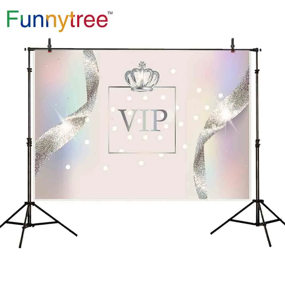 Фотофон Funnytree для свадебной тематики в горошек с блестками vip Корона лента