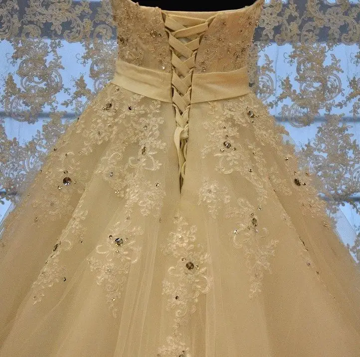 BANVASAC Новые роскошные свадебные платья без бретелек с кристаллами и вышивкой