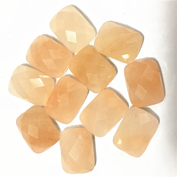 Peach stone Газель 20шт натуральный камень Кабошон Квадратные бусины ручной резки 12*16 мм опал бусины тигровый глаз для изготовления ювелирных изделий - Цвет: Peach stone