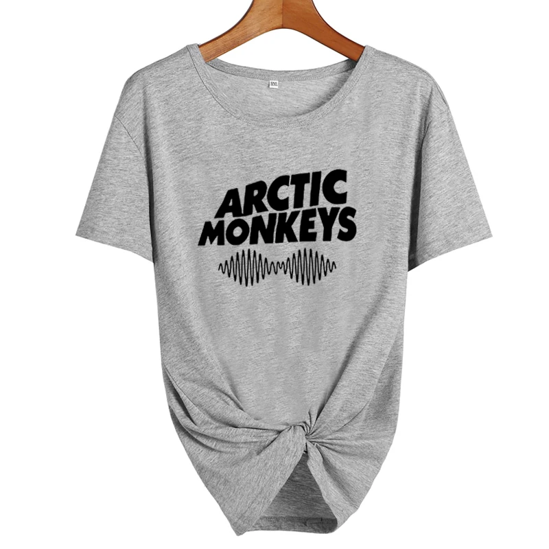 Arctic Monkey Sound Wave женская футболка Tumblr Топы панк-рок Харадзюку Tumblr Music Футболка женская черная белая футболка Femme