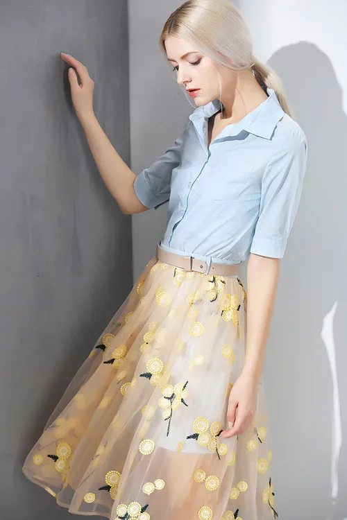 Комплекты для маленьких девочек комплект из 2 предметов синяя рубашка с длинными