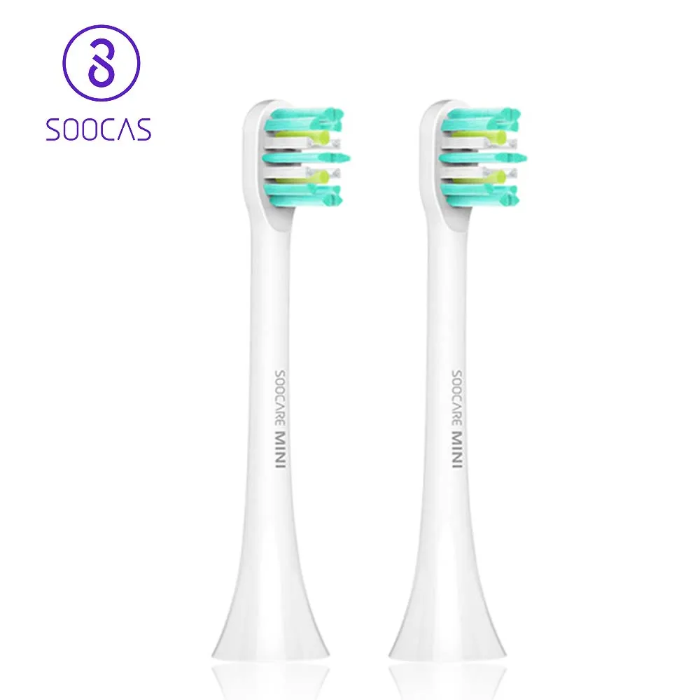 Green White 2 шт Сменная головка зубной щетки общий тип очистки для SOOCAS X3 USB перезаряжаемая звуковая электрическая зубная щетка - Цвет: Green White