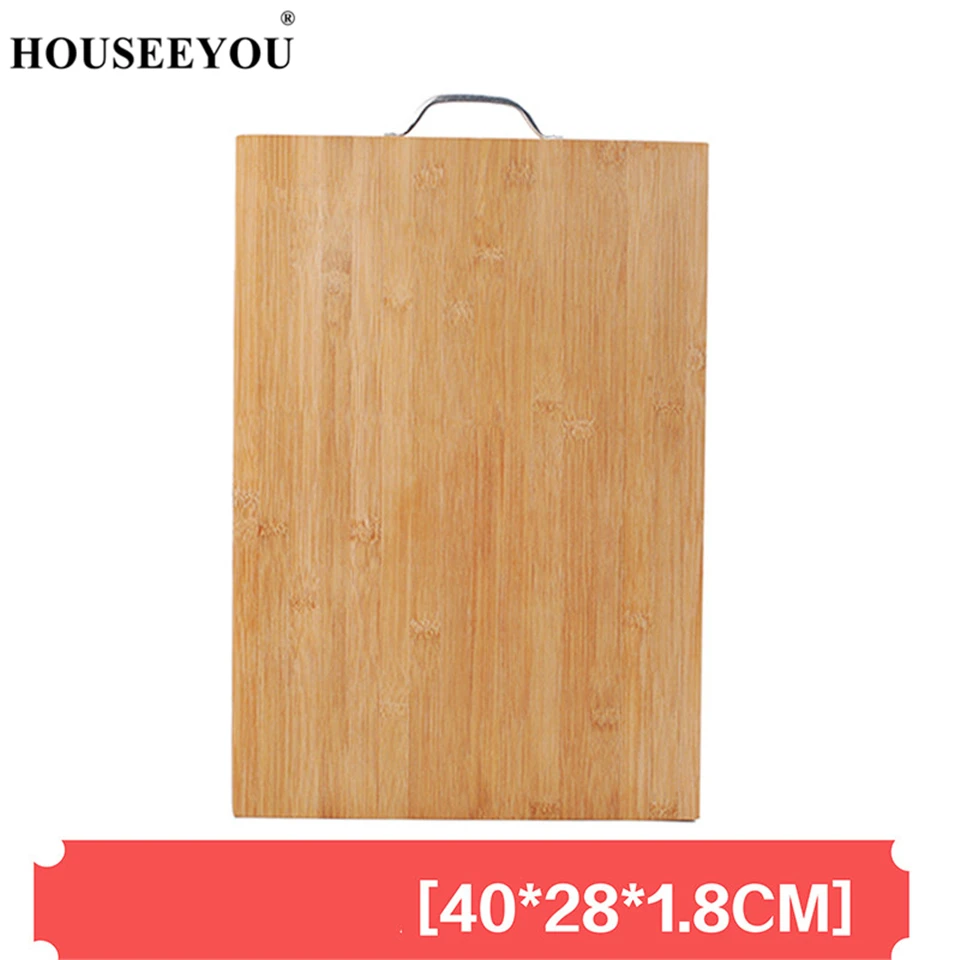 40x28x1.8cm HOUSEEYOU бамбуковая деревянная разделочная доска прямоугольная натуральная разделочная доска для кухни инструмент для резки хлеба, фруктов, мяса, овощей - Цвет: 40x28x1.8cm