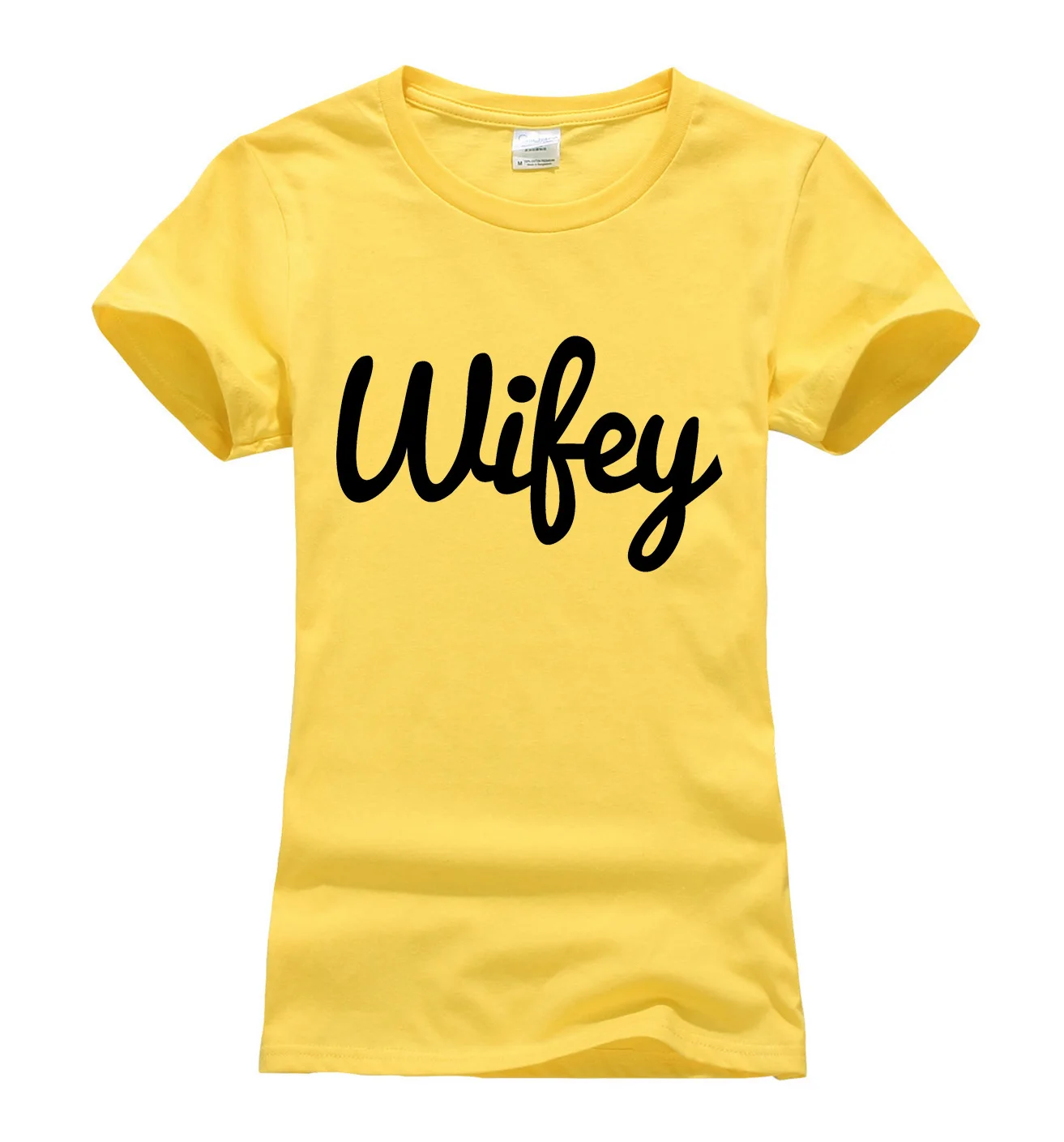 2017 Для женщин футболка Wifey печати хлопок Повседневное уличная рубашка Леди