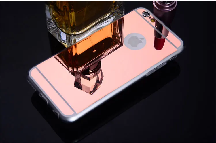 Rose Gold ТПУ зеркальные чехол для iPhone 7 Plus Чехлы роскошный мягкий чехол для iPhone SE 5s 5 4s 4 11 Pro X XS Max XR 7 Plus 6 6S Plus чехлы - Цвет: Rose Gold