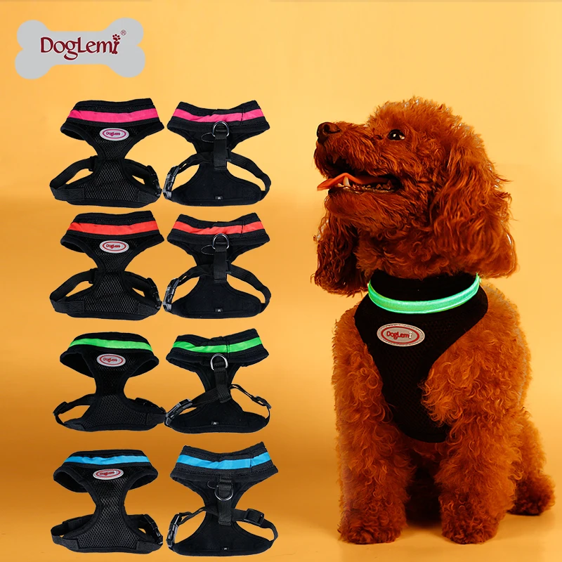 Мигающий светодиодный поводок для домашних животных сетчатый жилет собак 4 вида