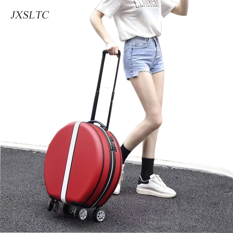 Женская милая круглая сумка и чемодан на колесиках тележка для девушек