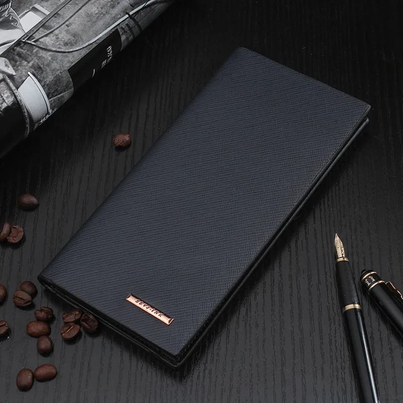 Кожаный кошелек для мужчин длинный бумажник клатч с несколькими отделениями