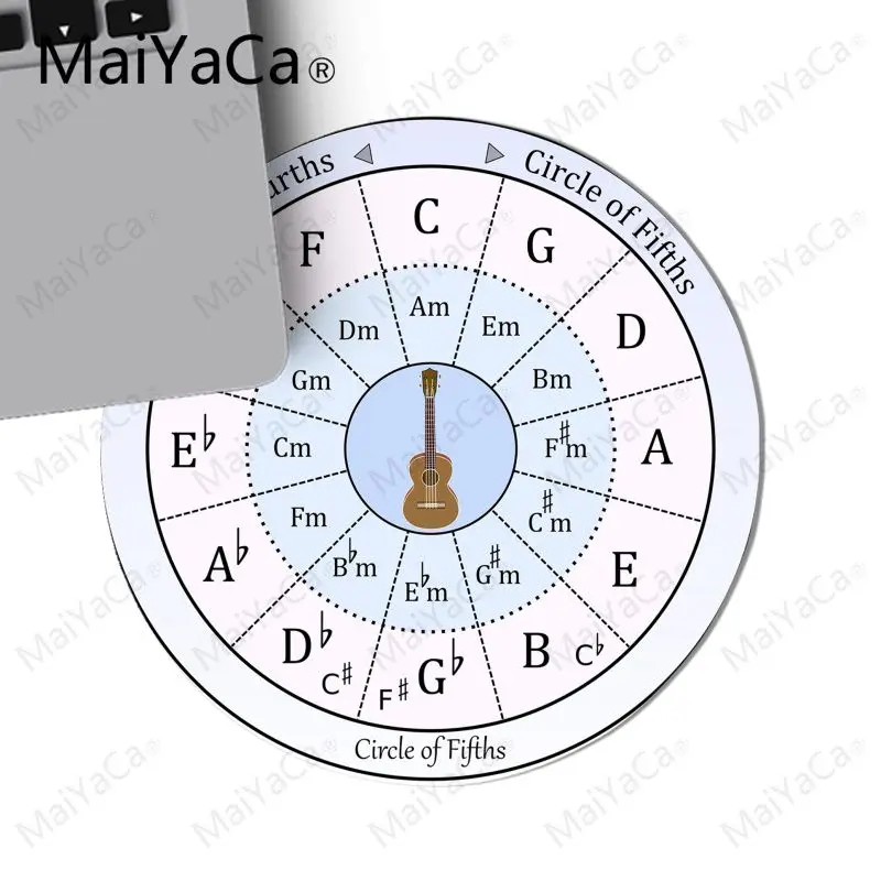 

MaiYaCa Your Own Mats Circle of fifths piano violin High Speed New Lockedge Mousepad 200x200mm 220x220mm Round Mouse Pad