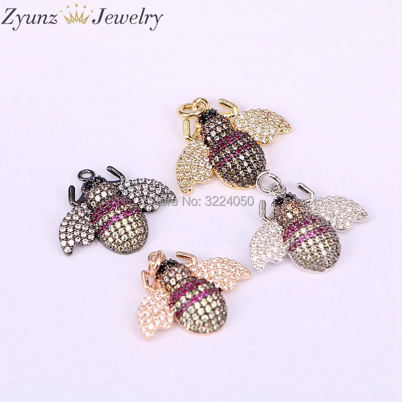 5 шт. ожерелье с микро-закрепкой из фианита в форме пчелы Ожерелье Подвески для