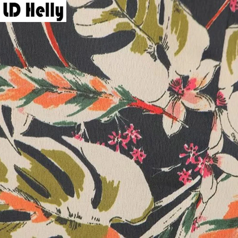 LD Helly Винтаж Для женщин Пиджаки для куртка мода листьев цветочные печатных Офис