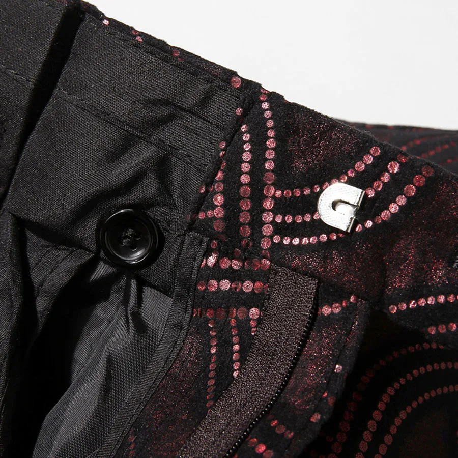 Для мужчин 2 шт. одна кнопка узор Костюмы Свадебная вечеринка пиджак Slim Fit модная