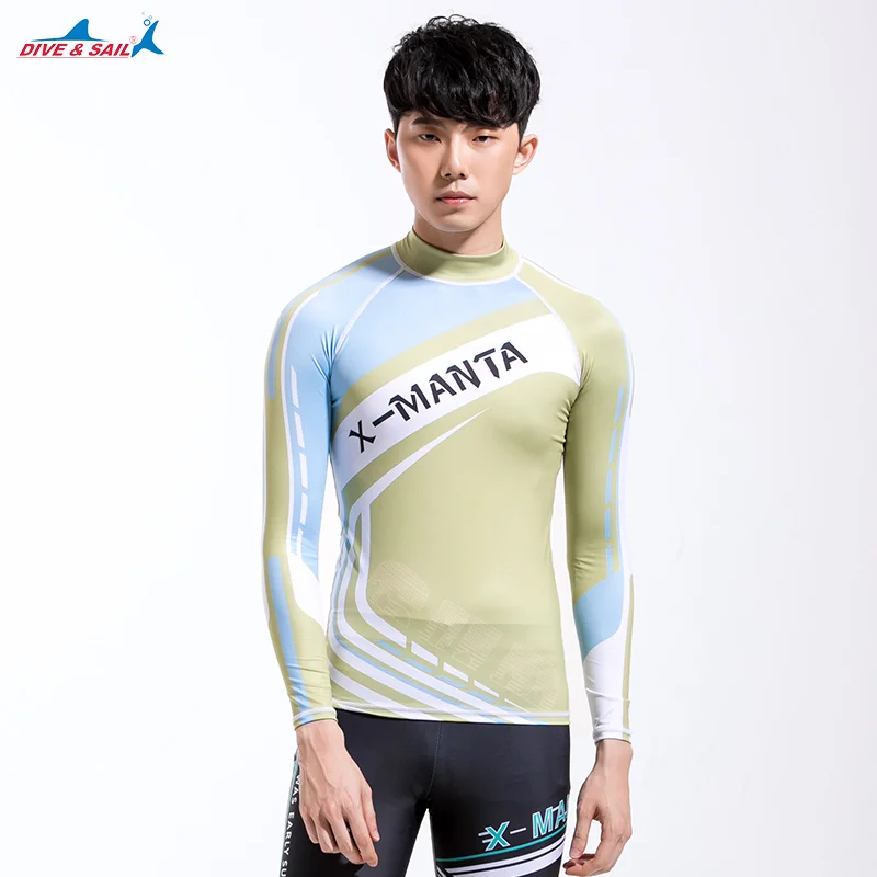 Мужская компрессионная рубашка для плавания с защитой от УФ-лучей | Спорт и