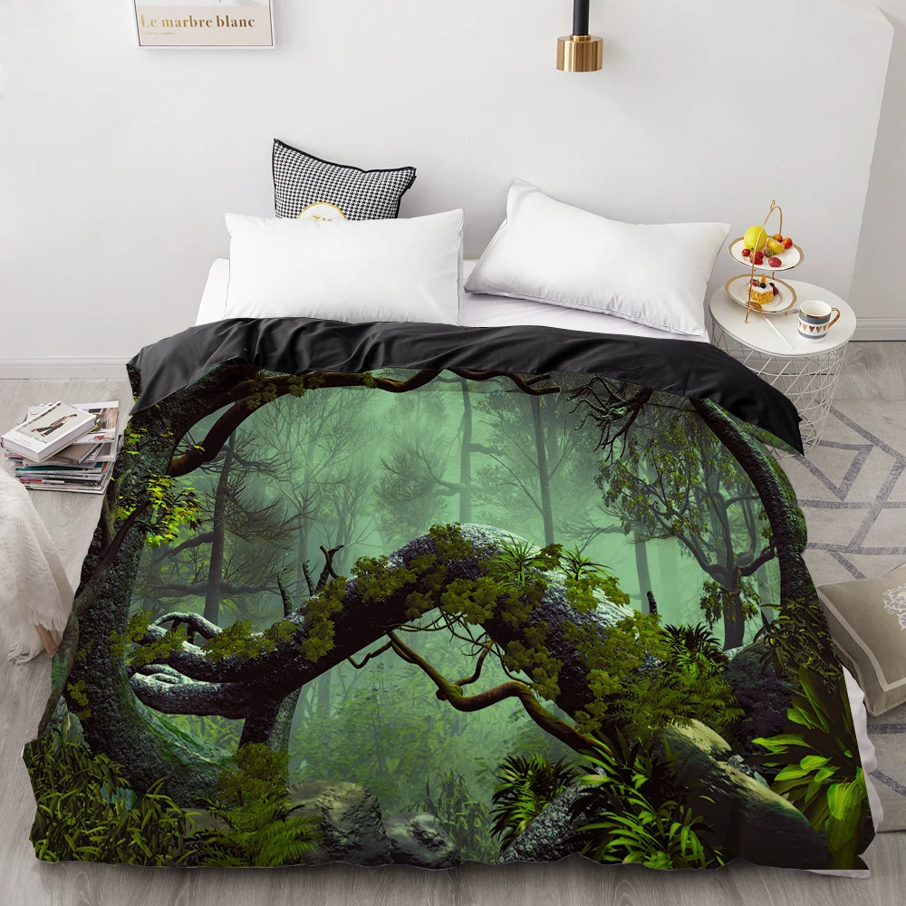 landscape-08 3D пододеяльник на заказ, одеяло/одеяло случае королева/король, постельные принадлежности 140x200/220x240/200x200 пододеяльник водопад - Цвет: landscape-08