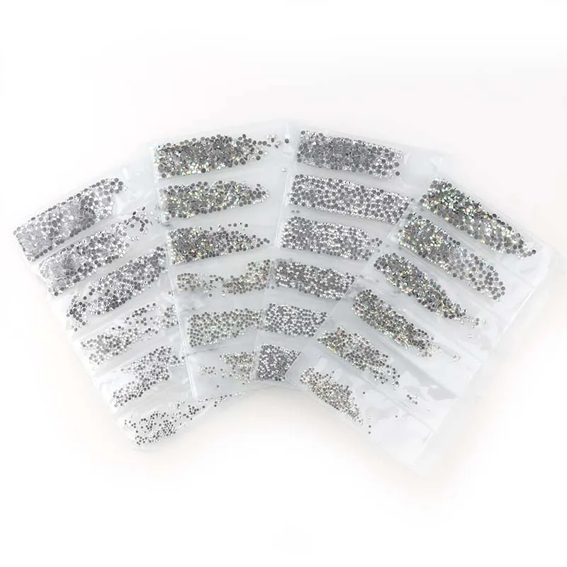 

SS3-SS10 About 1728Pcs Nail Art Clear/Clear AB Hotfix Rhinestone High Quality Nail Art Jewelry Decoration