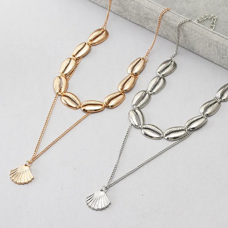 Три слоя раковины жемчужный набор оболочки золото коври женщин лучший друг Каури