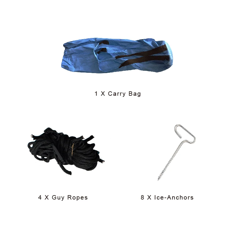 Outdoors Portable 3 Person Ice Fishing Tent with Ventilation Windows and Carry Pack | Tents