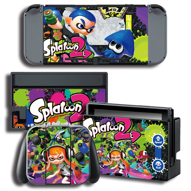 Игровая наклейка Splatoon 2 Skin для Nintendo Switch NS консоль+ контроллер+ подставка держатель Защитная крышка наклейка для кожи