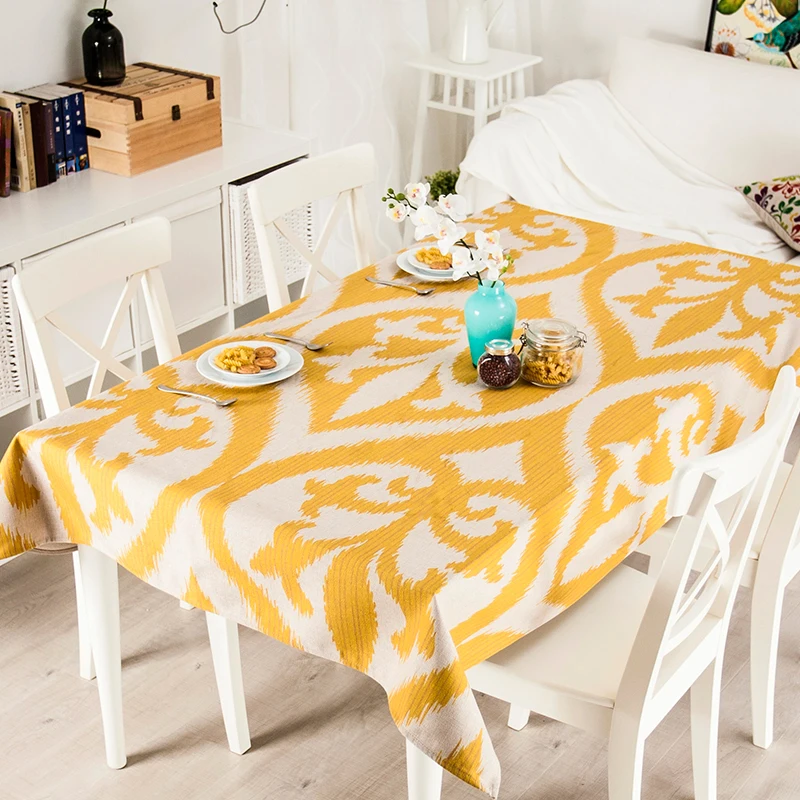 Классическая желтая скатерть из 521 льна в американском стиле для декора стола
