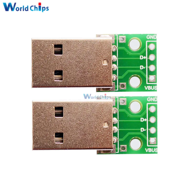 5 шт. USB в DIP адаптер конвертер 4 pin Для 2 54 мм PCB платы питания Diy Kit электронный модуль