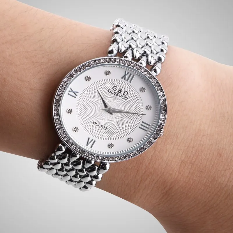 Новинка 2017! Модные женские часы с тонкими стальными кристаллами модные наручные