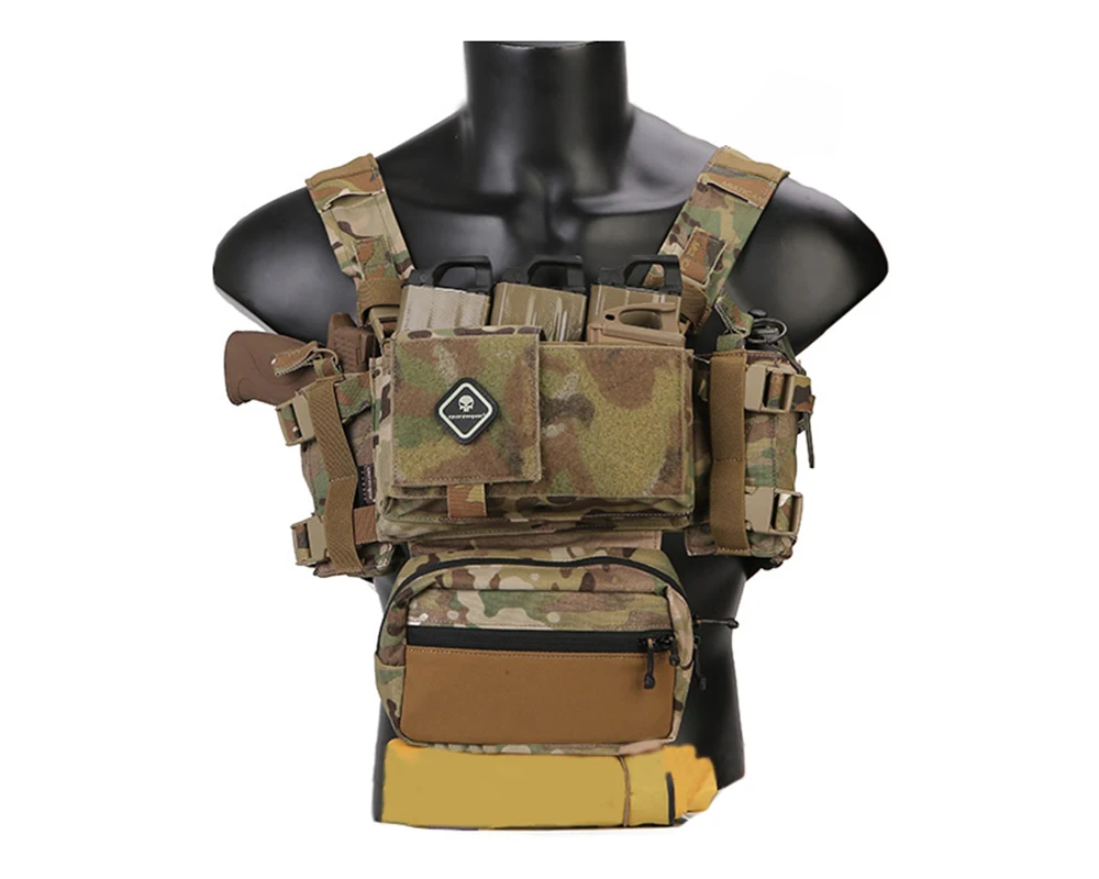 EMERSONGEAR, тактическая нагрудная установка, микро бои, Chissis MK3, нагрудная установка, для страйкбола, для охоты, боевой жилет с 5,56, маг, сумка, Мультикам