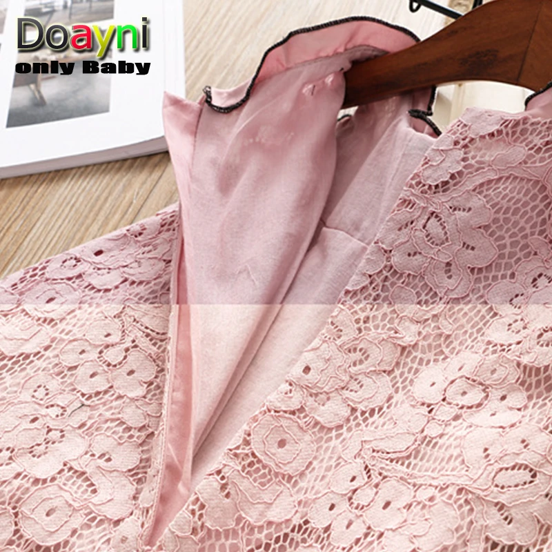 Doayni Baby Preppy Style Girls Vest Dress Big Bow with Short Petal Sleeve Children Princess A-line Pink White Gray | Детская одежда и