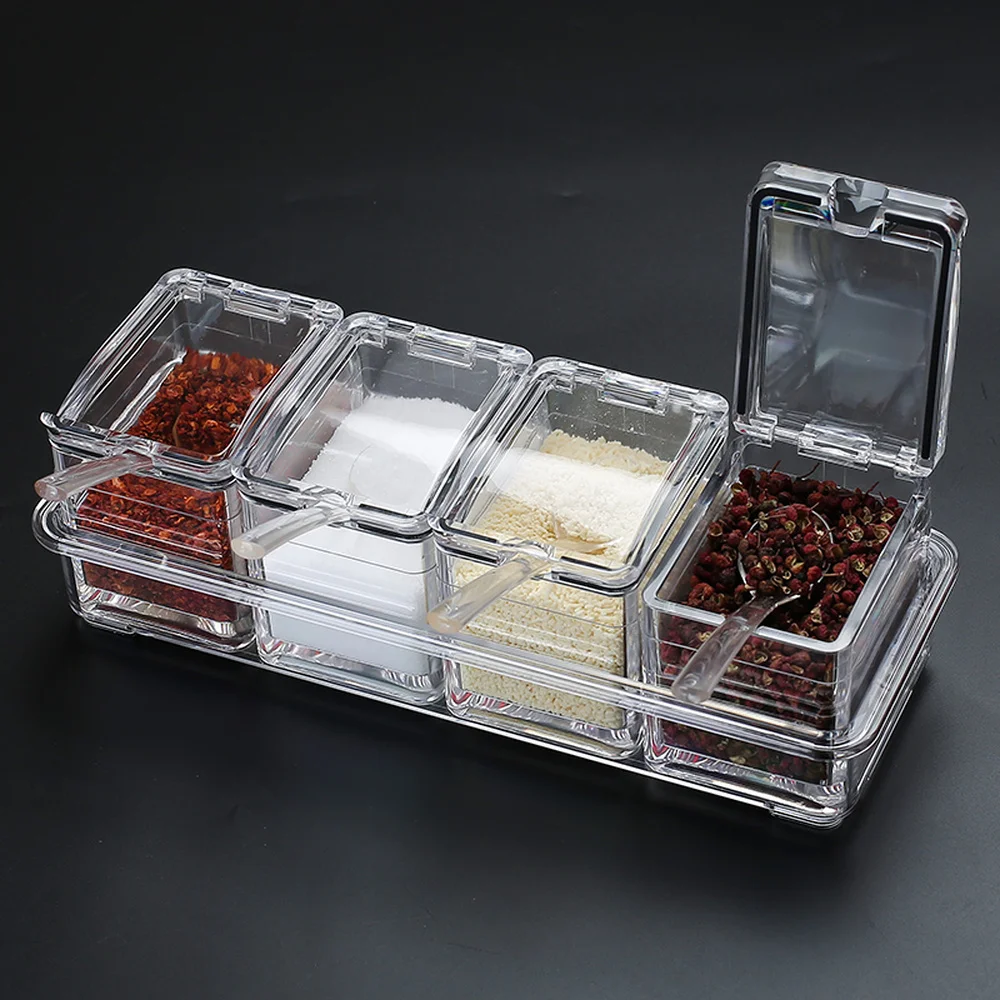 Spice box creative salt shaker household combination set glass seasoning storage kitchen jar wx9061806 | Дом и сад