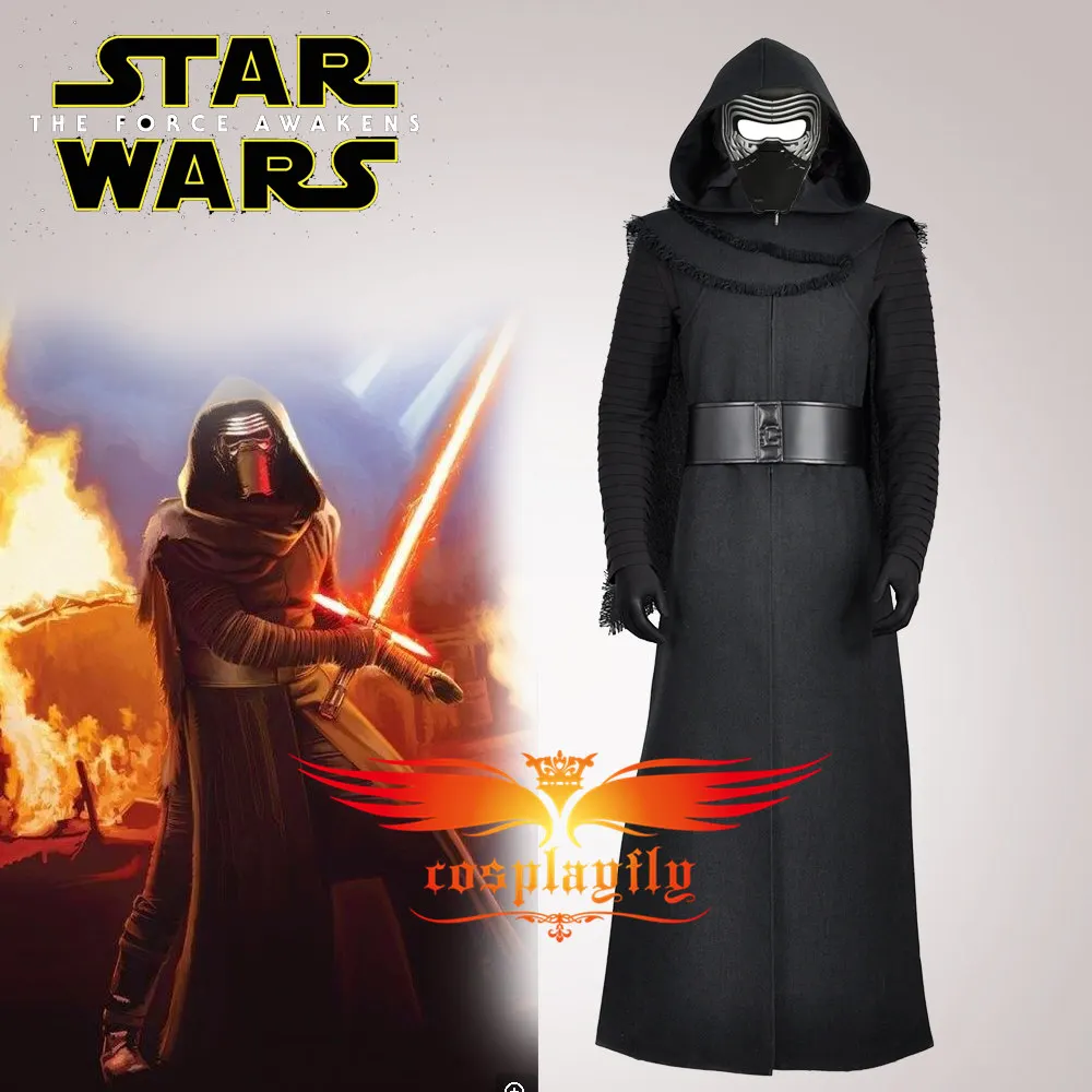 (Без маски) Звездные войны 7:The Force Awakens Kylo Ren черная куртка для взрослых Moive Jedi Cos