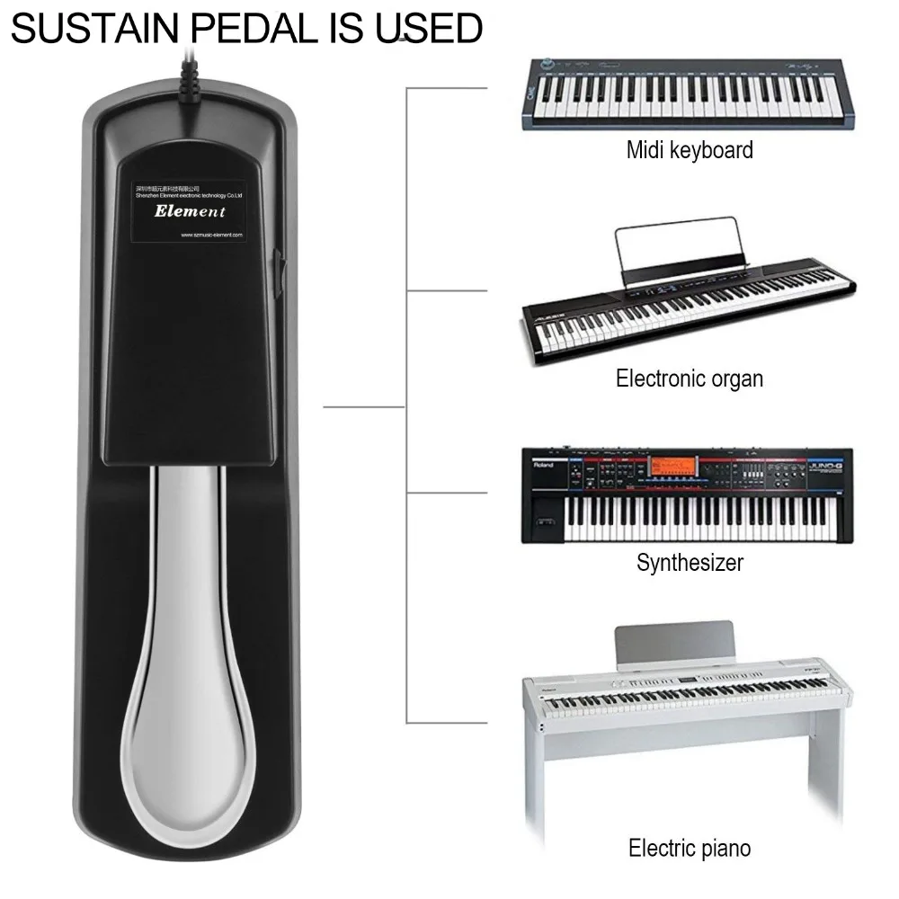 Универсальный Sustain Демпферная педаль классический пианино стиль для Yamaha Roland Casio