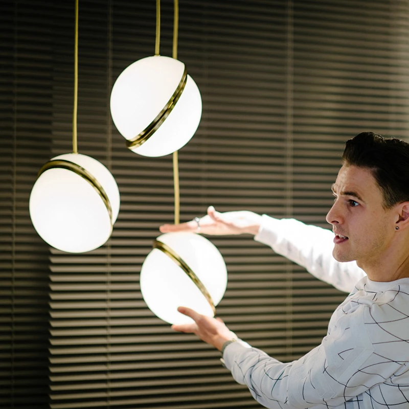 IKVVT современный светодиодный подвесной светильник белый стеклянный шар абажур