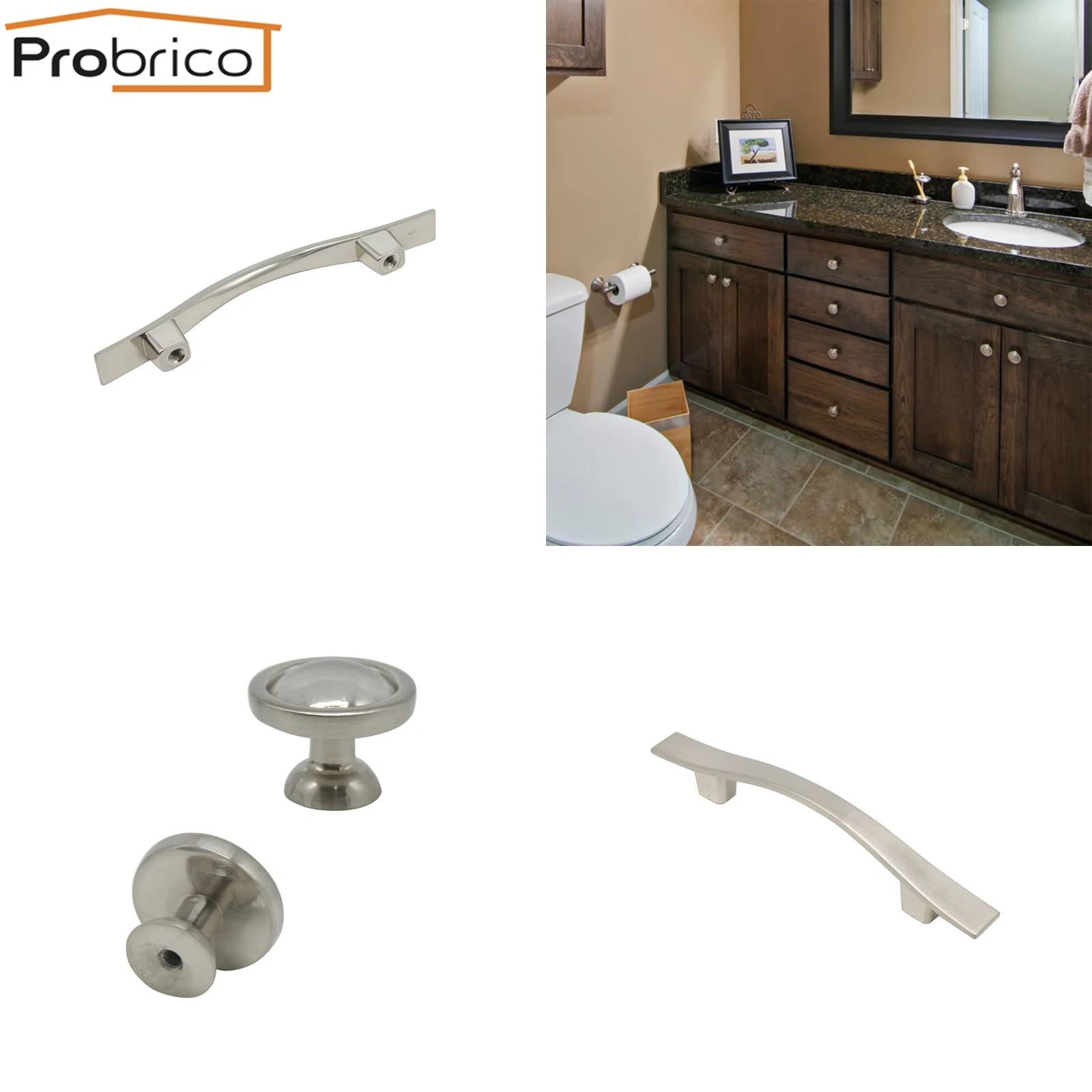 Прочные ручки для шкафа Probrico ящика кухонный шкаф дверная ручка мебели из сатина