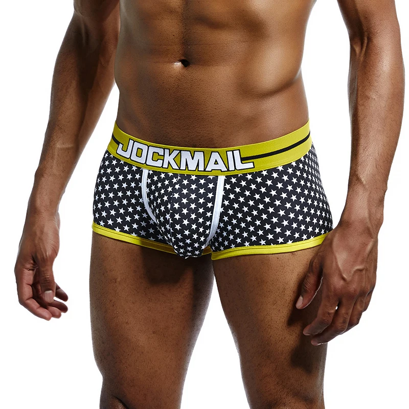 AIIOU модное мужское нижнее белье хлопковые боксеры шорты с принтом звезд