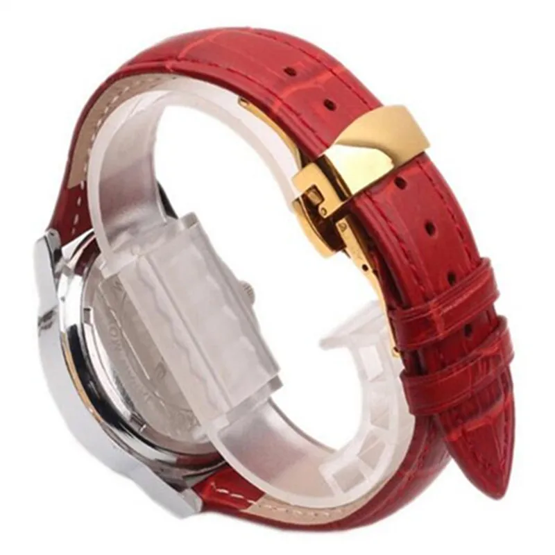 Perfect Red Genuine cowhide Leather 12 14 16 18 20 22 mm watche band strap Belt Watchband Folding Clasp / Buckle + Tool