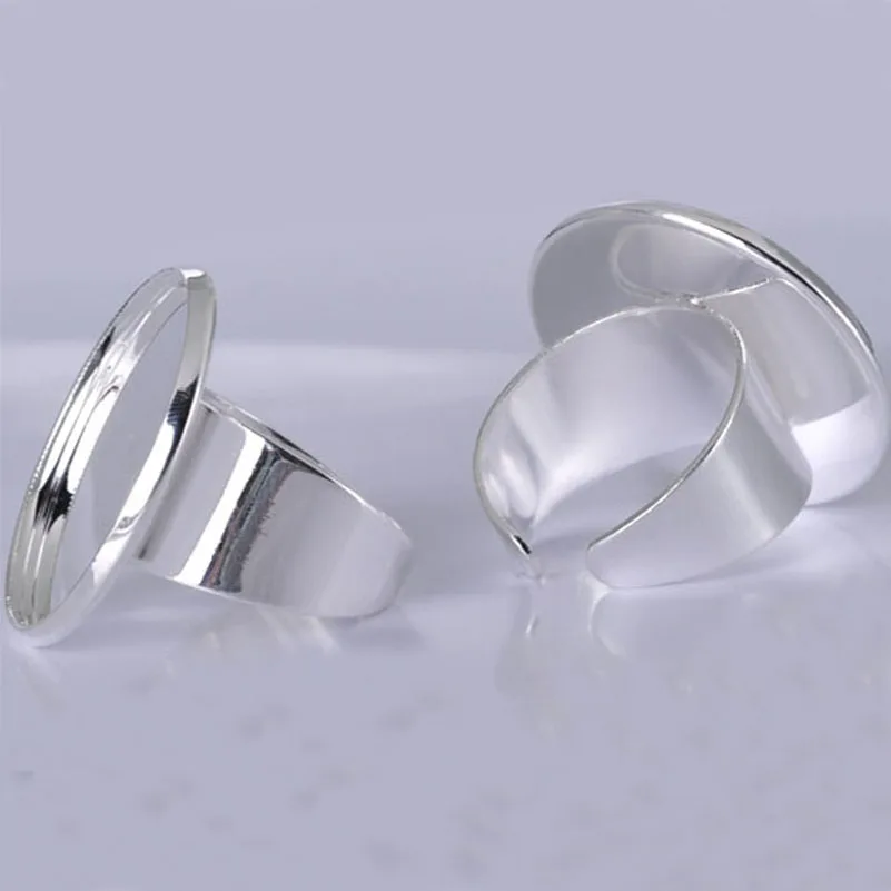 10pcs Adjustable Round Bezel Cameo Ring Base Setting + 25 MM Glass Cabochon Blanks | Украшения и аксессуары