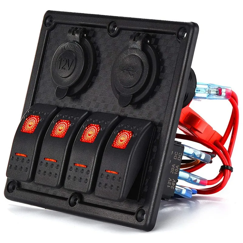 12 V-24 V 4 Gang морской катер автомобиля цепи RV светодиодный перекидной переключатель
