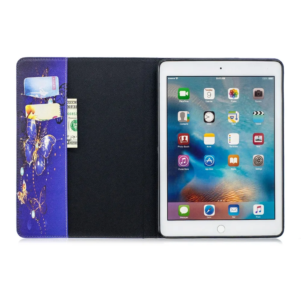 Защитный чехол для iPad 10 2 2020 8th Blue Butterfly Air 1 2017 2018 9 7 3 4 Mini 5 дюймов|Чехлы планшетов и