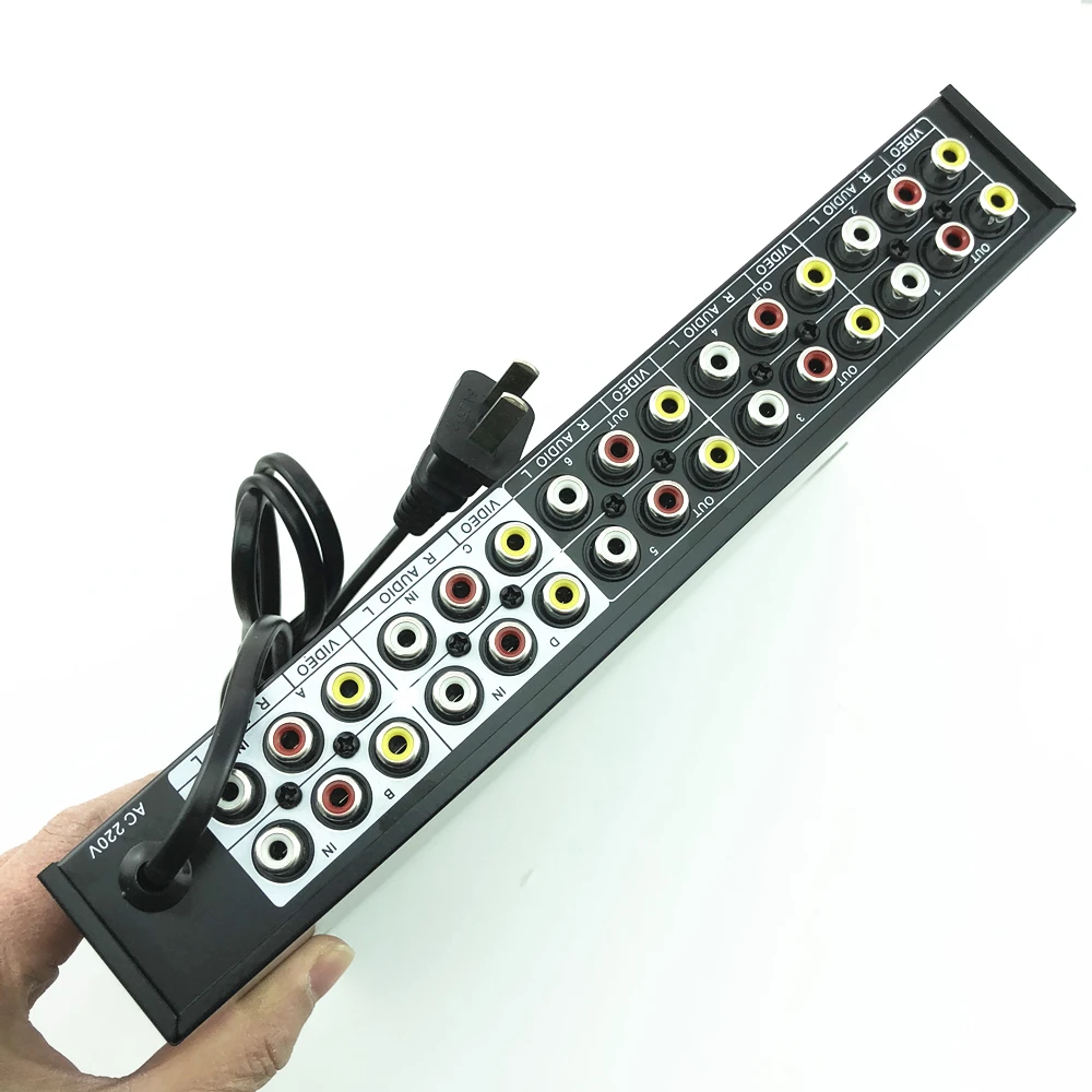 4 Порты 6 выход Композитный 3 RCA аудио видео AV Переключатель выбора Switcher коробка в