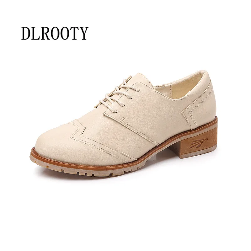 

Women Flats Shoes 2018 Autumn Fashion Round Toe Lace Up Sweet School Platform Work Casual Solid Comfortable Plus Size 34-43