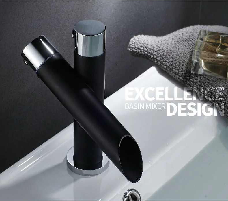 Смесители для ванной комнаты Одной ручкой одно отверстие латунные краны черный и