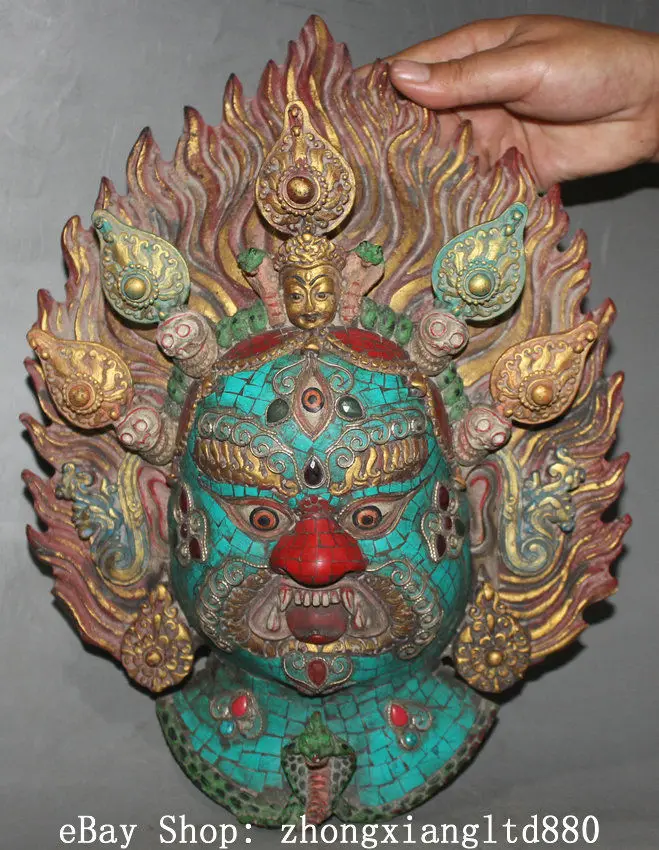 13 &quotтибетская деревянная Бирюзовая красная Коралловая Махакала гнев