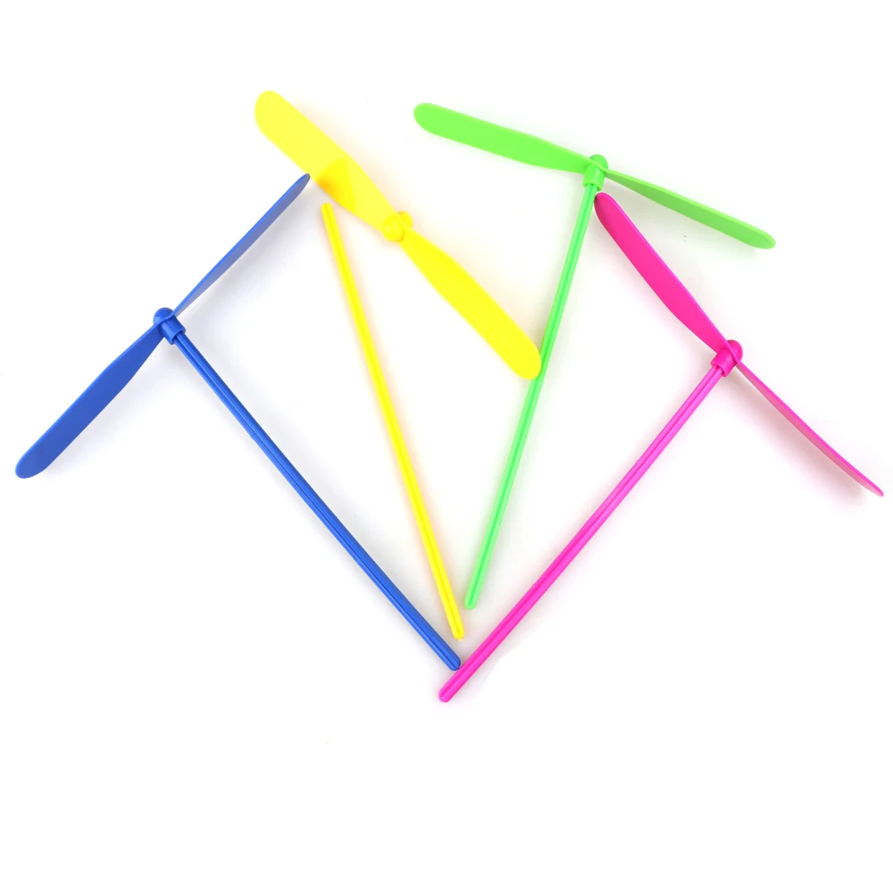 30PCS Plastic Bamboo Dragonfly Mini Whirl A Copter Toy Children Outdoor Flying Gift Kids Party Favor Pinata Fillers Toys School